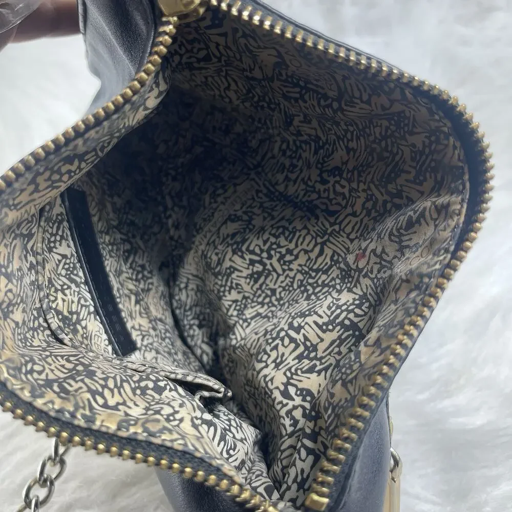 Rebecca Minkoff Zipper Leather Black Crossbody Bag